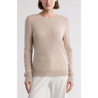 Nordstrom Cashmere Crewneck Sweater in Beige Hummus Heather at Nordstrom Rack, Size X-Large