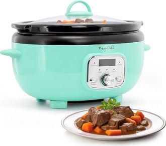MegaChef 3.7 Quart Oval Electric Slow Cooker in Turquoise in Blue at Nordstrom