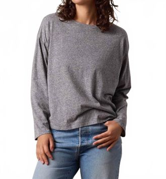 NSF Loffler Boxy Trebled Jersey Tee In Charcoal Heather Grey