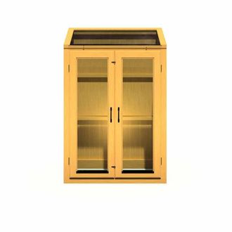 Shires Heydon 3 x 2 Double Door Greenhouse - Timber - L59 x W105 x H157.7 cm in Light Brown