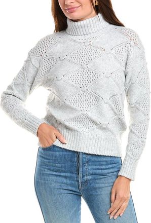 Rain + Rose Open Knit Turtleneck Sweater