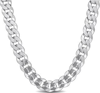 Delmar Sterling Silver Bevel Curb Chain Necklace at Nordstrom Rack
