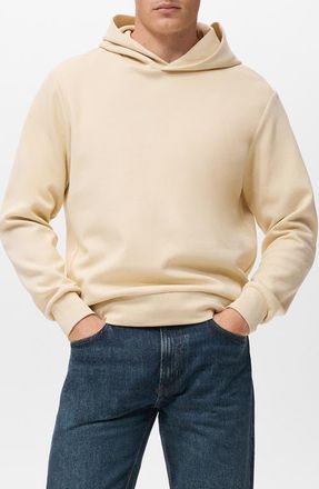 Mango Regular Fit Fleece Hoodie in Ecru at Nordstrom, Size Medium