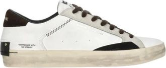Crime London Distressed Sneaker - Heren - Sneakers - Wit - 42 EU - Su&egrave;de - Schoenen