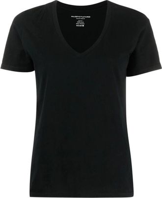 Majestic Filatures Mujer, Camisetas, Negro, Talla: M
