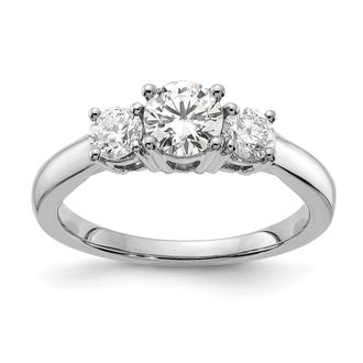 Diamond2Deal 14k Gold Lab Grown Diamond 3-Stone Band Ring 1.5Ct Clarity- VS Color- G-H