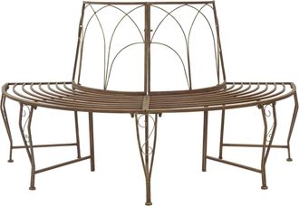 vidaXL Banco De &Aacute;rbol 4-n&uacute;mero De Plazas 160 X 80 X 89 Cm Acero Vidaxl
