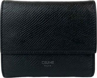 Celine Black Leather Wallet (Tri-Fold) (Pre-Owned)