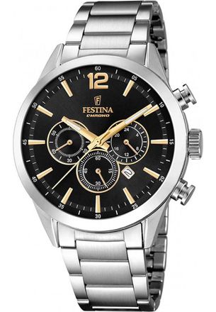 Festina F20343-4 Mens Timeless Chronograph Watch - Silver - One Size