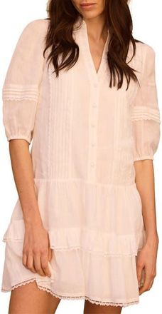 Mint Velvet Ramie Ruffle Mini Dress in Ivory at Nordstrom, Size 12
