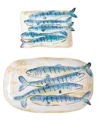Two's Company Set Of 2 Sardine Plates