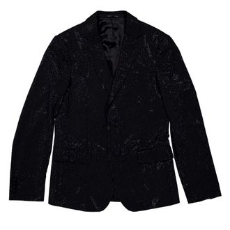 Roberto Cavalli Black Embellished Wool Blazer, Brand Size 48 ( US Size 38 )