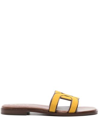 Tod's Chain leren slippers - Geel