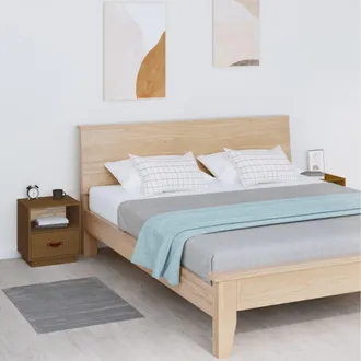 vidaXL Comodini 2 Pz Ambra 40x34x45 Cm In Legno Massello Di Pino - Vidaxl