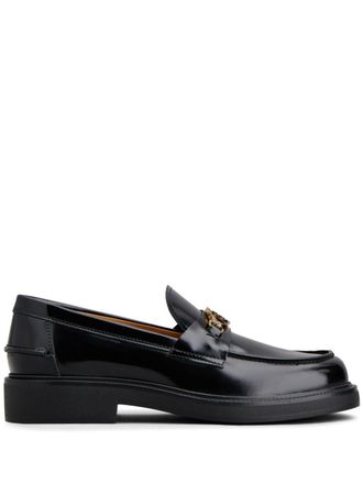 Tod's Mocassini in pelle con placca logo - Nero