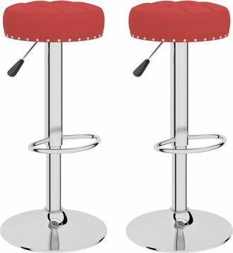 vidaXL Vidaxl - Taburetes De Cocina 2 Unidades Tela Rojo Tinto