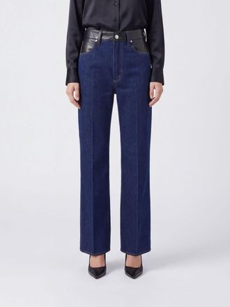 A Gold E Jeans straight a vita alta in denim di cotone riciclato con inserti