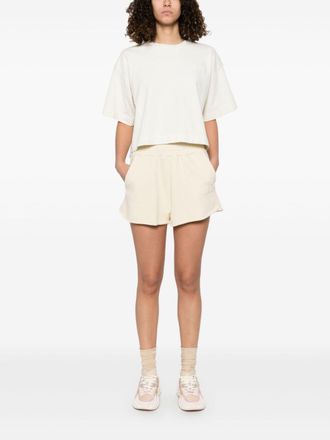 Autry Tone-on-Tone Logo-Embroidered Cotton T-shirt - Cream