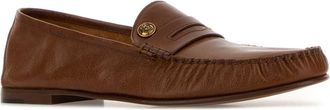 Versace Mens Leather Moccasin Brown Goat Outside