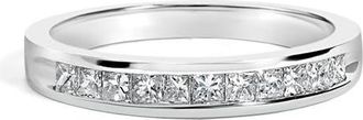 House of Brilliance Silver 1/2 Cttw Diamond Half Eternity Wedding Band Ring at Nordstrom, Size 6