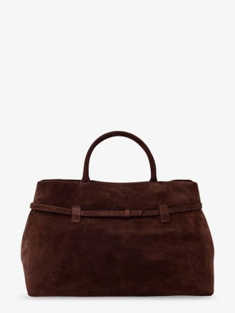 Manu Atelier Womens Handbag Le Cambon 35 Brown Suede Handbags Hand Bags
