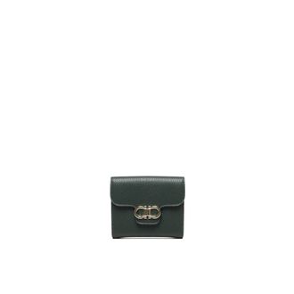 Ferragamo Green Leather Wallet with Pockets