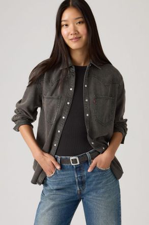 Levi's Teodora Western Shirt - Donna - XS - Nero / Chipped Black Oyster Top