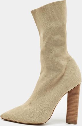Yeezy by Kanye West Yeezy Beige Knit Fabric Season 2 Sock Boots
