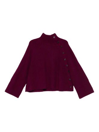 Eric Bompard long-sleeves buttoned sweater - women - Fabric - L - Purple