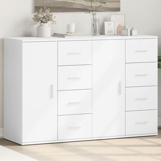 vidaXL Aparadores 2 Uds Madera De Ingenier&iacute;a Blanco 59x39x80 Cm Vidaxl