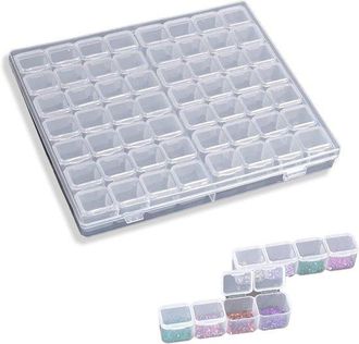 OEM Juego De Dos Cajas De Almacenamiento: Cajas De Almacenamiento De Pl&aacute;stico Transparente Con Compartimentos