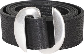 Orciani Black Pegaso Narrow Leather Belt