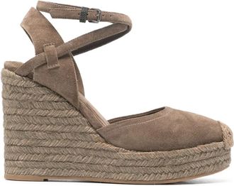 Brunello Cucinelli Ankle-strap Heeled Espadrilles