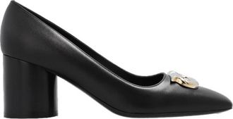 Ferragamo Black Pania New Gancio Pumps, Size 8.5 C