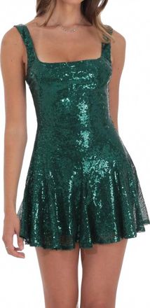 Lucy in the Sky Womens Star Of The Night Sequin Mini Dress In Green