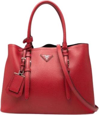 Prada Pre-owned Vintage Satchel - Dames - Vintage Shopper - Rood - ONE Size - Leer - Vintage