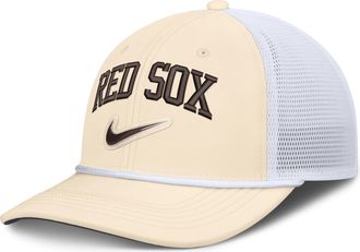 Nike Boston Red Sox Rise Nike Mens Dri-FIT MLB Trucker Adjustable Hat in White | NB640HNABQ-USE
