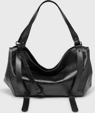 Diesel D-One- Medium top-handle bag in leather - Handbags - Unisex - Black