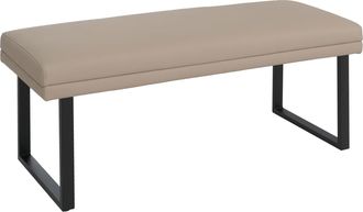 Hhg [nunca Usado] Banco Hhg-078, Banco Tapizado, Banco De Vest&iacute;bulo, Banco De Comedor, Metal Y Cuero Sint&eacute;tico, 120 Cm, Beige