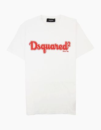 Dsquared2 Mens Dsquared2 D2 Patch Logo T-shirt White - Size: 40