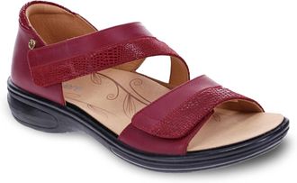 Revere Comfort Shoes Womens Mauritius Backstrap Sandal In Cherry French Lizard