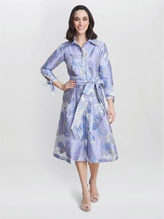 Gina Bacconi Womens Lauren Jacquard Shirt Dress - Multicolour - Size 16 UK