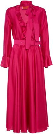 La DoubleJ Dirty Dancing Midi Jurk - Dames - Casual kleedjes - Roze - M - Leer - Kleedjes