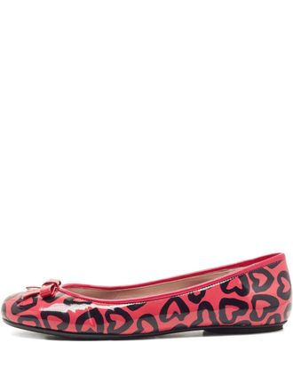 Marc Jacobs Pre-Owned heart-print leather ballet flats - Pink