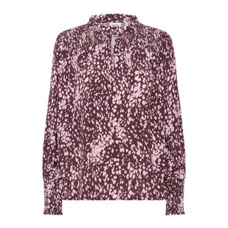 Saint Tropez Spotty Animal Blouse Model MalikaSZ - female - Saint Tropez - Blouses - Brown - 2XL - Blouses & Shirts