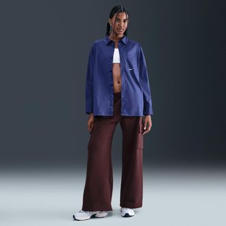 Nike Womens Nike Sportswear Phoenix Fleece Cargo Sweatpants in Blue | IM7488-460