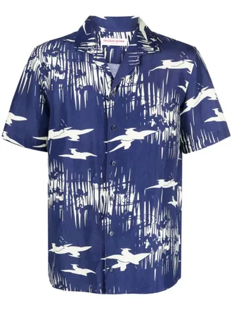 Orlebar Brown Camicia Hibbert con stampa grafica - Blu