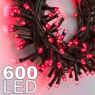 Trade Shop Trade Shop - Catena Luminosa 600 Luminosa Lights Led Rosso Colours Con Controler