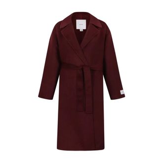 Calvin Klein Trench Coats, female, Brown, XS, Belted Wool Trench Coat