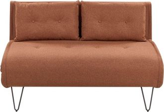 Beliani Sofa Bed 2 Seater VESTFOLD Fabric Orange